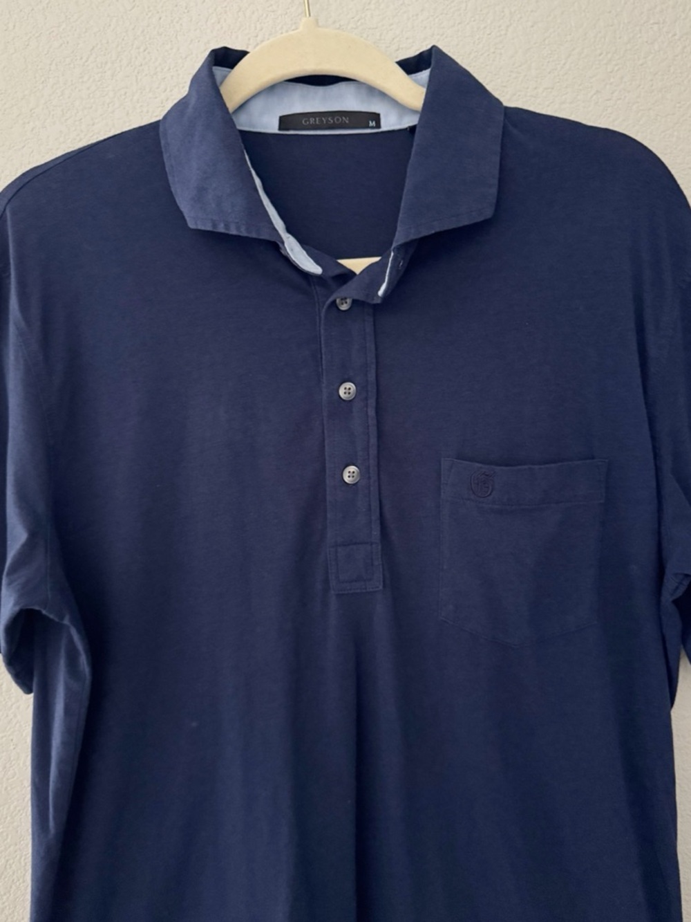 Greyson Spirit Polo Shirt Mens Medium Pima Cotton Navy Blue Golf Classic Sporty - Picture 5 of 9
